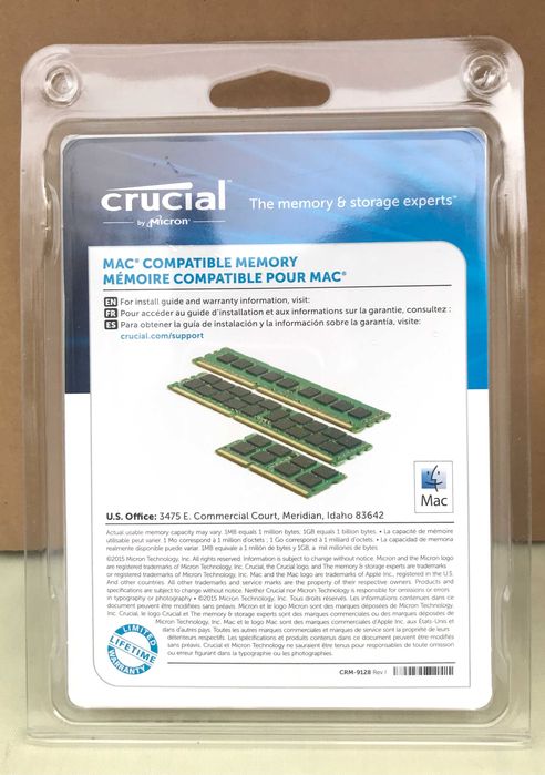 NOWA Pamięć RAM 4GB 2X2GB Crucial DDR3 1066 SODIMM kompatybilna z MAC