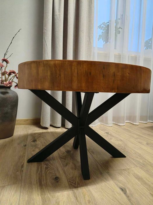Stolik kawowy plaster drewna
