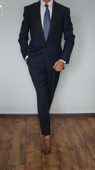 Smoking Nowy T.M.Lewin Wełna/Moher Rozmiar 48 Granatowy Głęboki