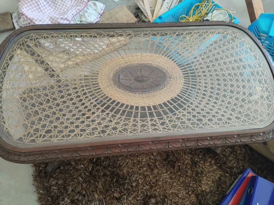 Mesa de sala vintage vidro