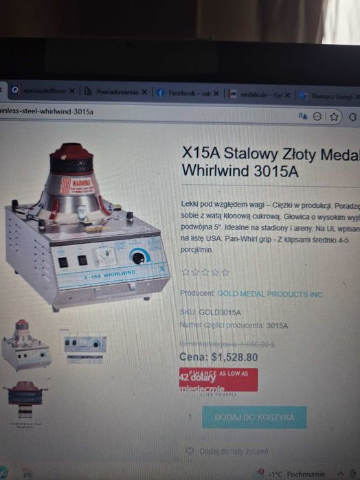 Maszyna do waty cukrowej