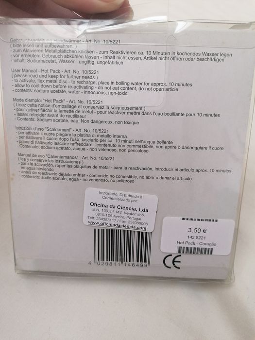 Heat Pack - Gel que aquece as mãos
