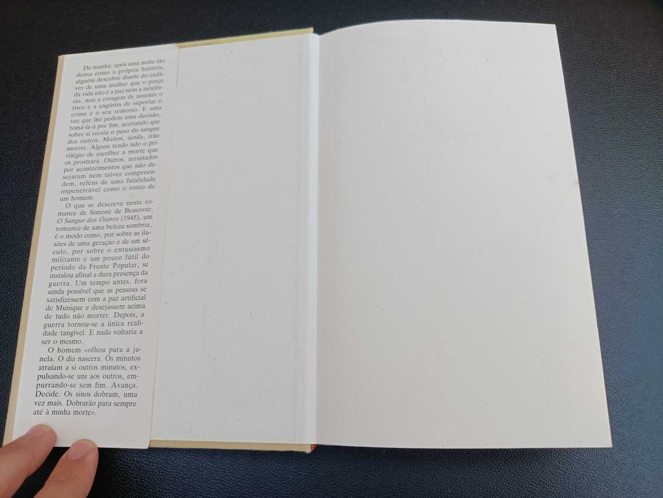 Livro "O Sangue dos Outros", Simone de Beauvoir