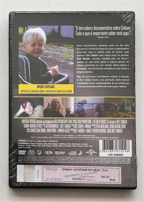 DVD_COBAIN, Montage of Heck - Documentário. Novo.