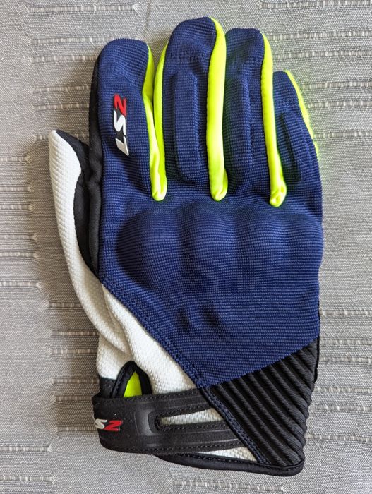 Кожаные мотоциклетные перчатки Ls2 Dart 2 Gloves Blue Hv Yellow. XL