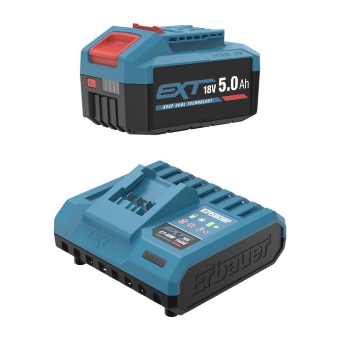 Zestaw Erbauer akumulator 5Ah z ładowarką 6A 18V