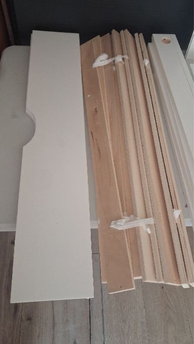 Rama łóżka , biała, drewno sosnowe, 90 x 200 cm