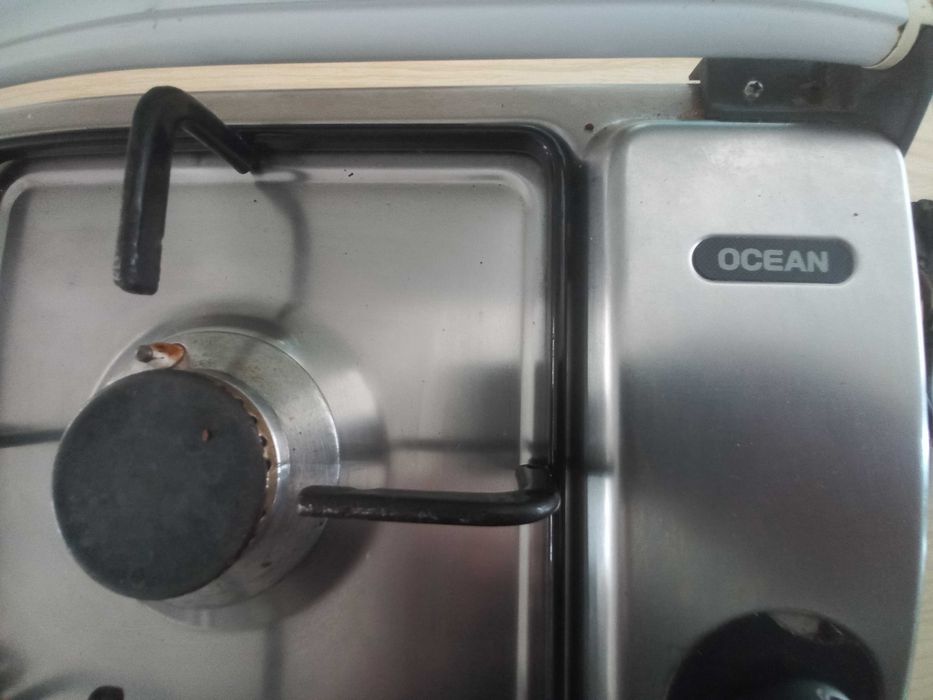 Placa a Gás OCEAN com tampa branca em vidro