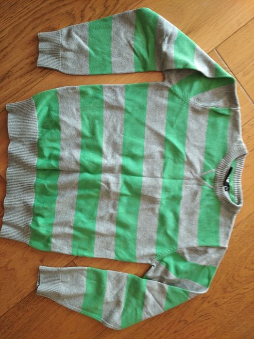 Dwa sweterki 152-158 cm w pasy, śliczne  bawełna