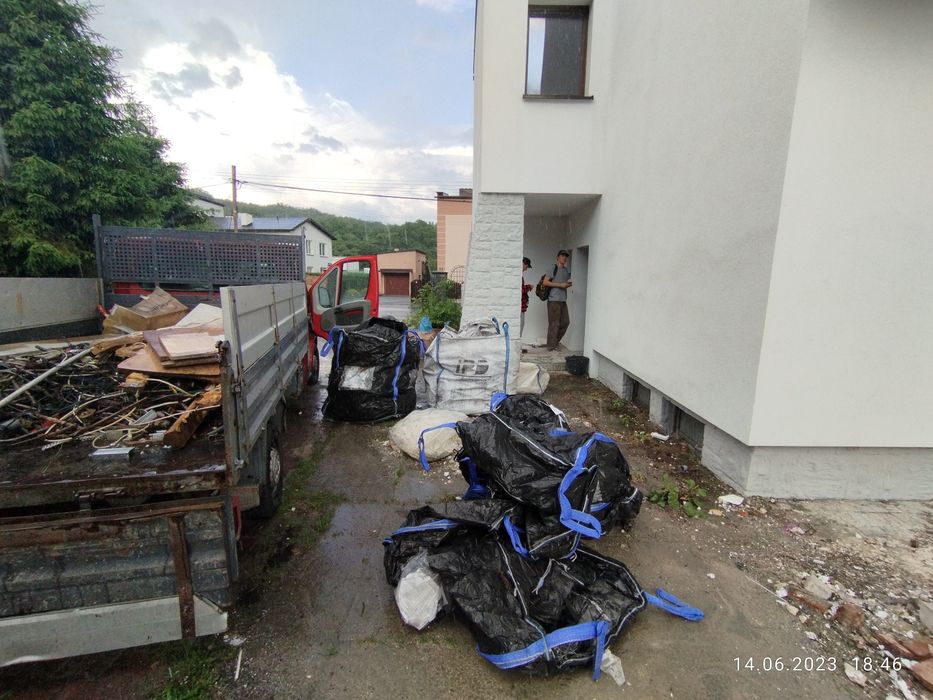 Opróznianie mieszkań piwnic dzialek wywóz odpadów rozbiorki utylizacja montaż nadprozy