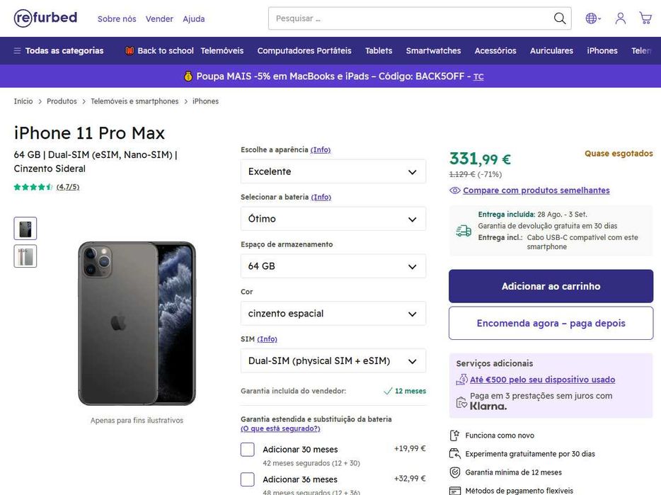 iPhone 11 Pro Max como Novo (Garantia de 6 meses)