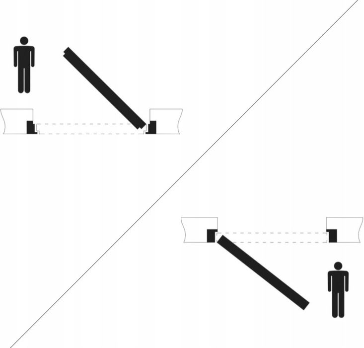 Drzwi Ukryte UNI ościeżnica aluminiowa 90 LEWE do malowania