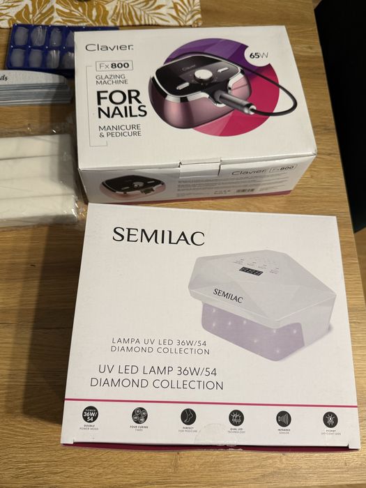 Lampa semilac frezarka lakiery zestaw