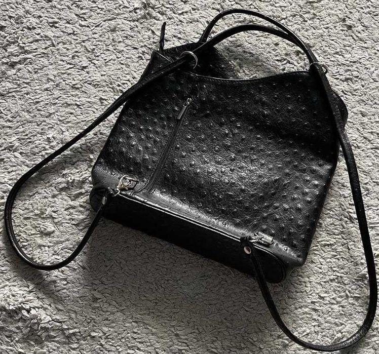 Новая сумочка-рюкзак с рисунком страуса genuine italian leather