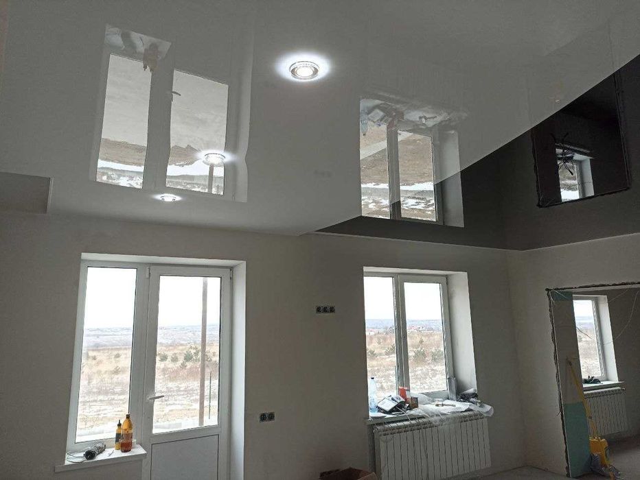 АКЦІЯ‼️Натяжні стелі в залі, білі натяжні стелі, матові натяжні стелі