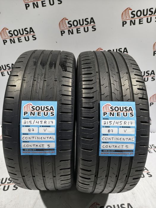 2 pneus semi novos 215-45R17 Continental - Oferta dos Portes