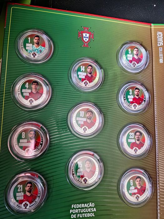 Colecção completa das moedas da seleção portuguesa ICOINS.