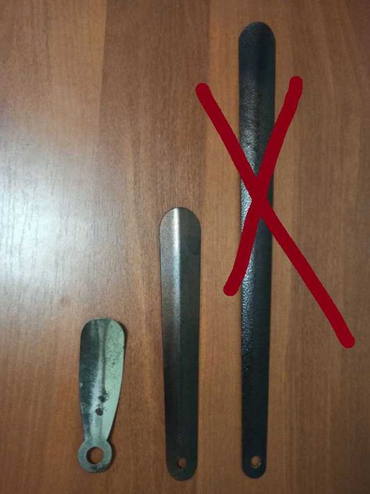 Лопатки, рожки, ложки  для обуви металические разных размеров
