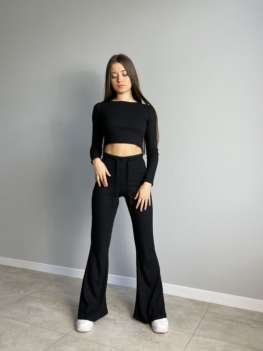 Костюм домашній з ангори, кльош та прямі штани, для дома