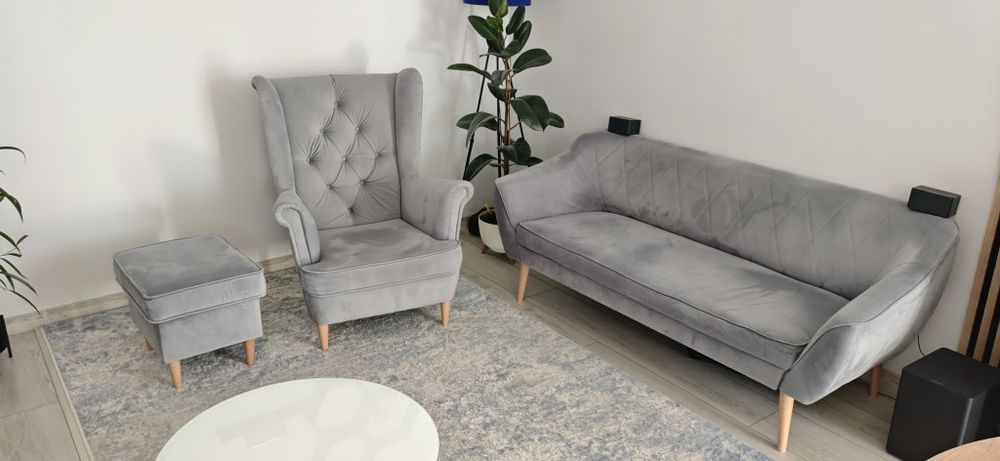 Komplet sofa+ fotel uszak