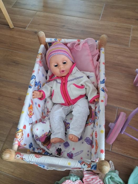 Zestaw zabawek baby born_ wozek_ łóżeczko