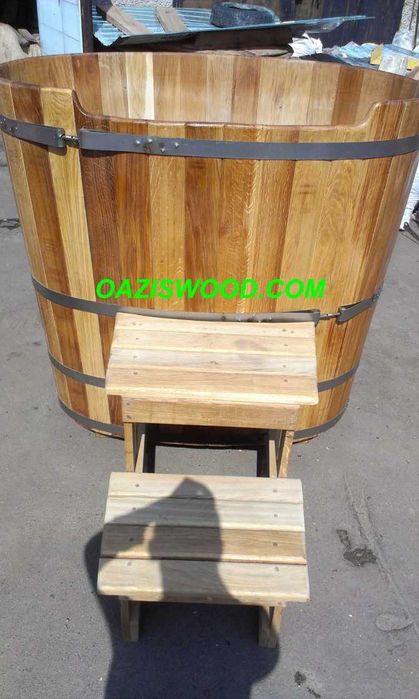 Купіль овальна для лазні та сауни з дуба. купель деревянная баня