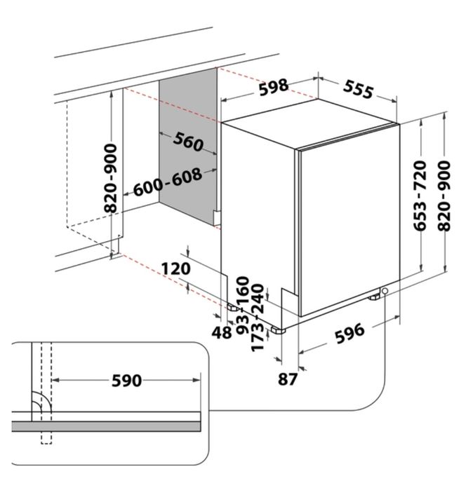 Вбудована посудомийна машина Whirlpool W2IHD526A