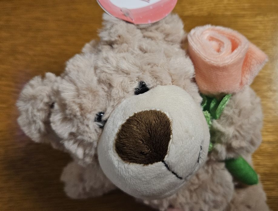 Miś pluszowy z różą Na walentynki Nowy na prezent walentines day plusz
