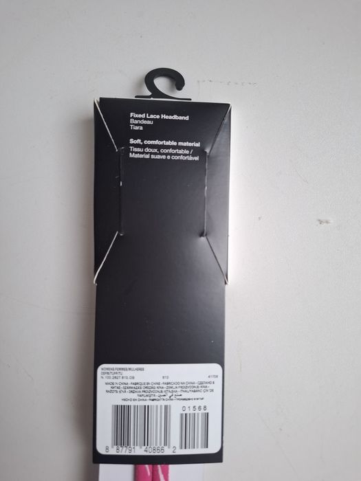 Nike Fixed Lace Headband opaska do włosów  różowa