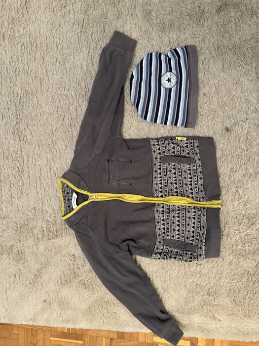 Bluza ciepła coccodrillo dla chłopca i czapka converse komplet roz.128