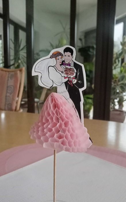 Ślubne dekoracje papierowe 19 cm