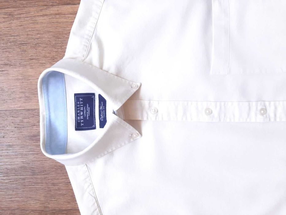 Сорочка Charles Tyrwhitt пастельна жовта молочна l xl 100% бавовна