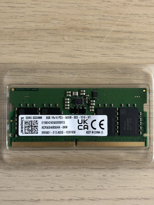 Pamięć RAM Kingston DDR5 SODIMM 8GB 5600MHz (do laptopa) – Stan idealny