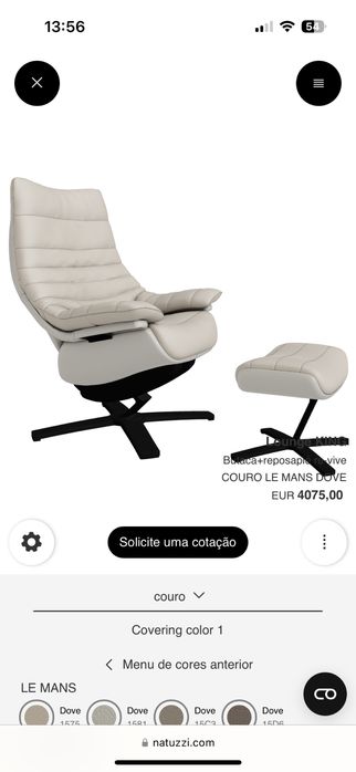 Poltrona de pele Natuzzi Re-Vive Lounge King