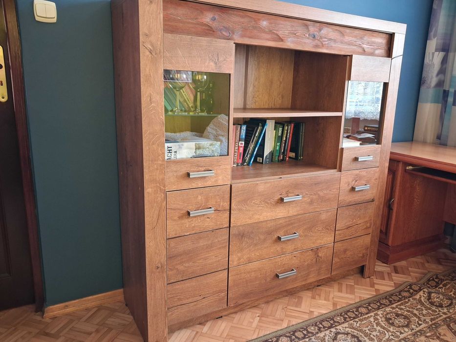 komoda witryna do salonu jesion duża indiana polis I - 22 retro drewno