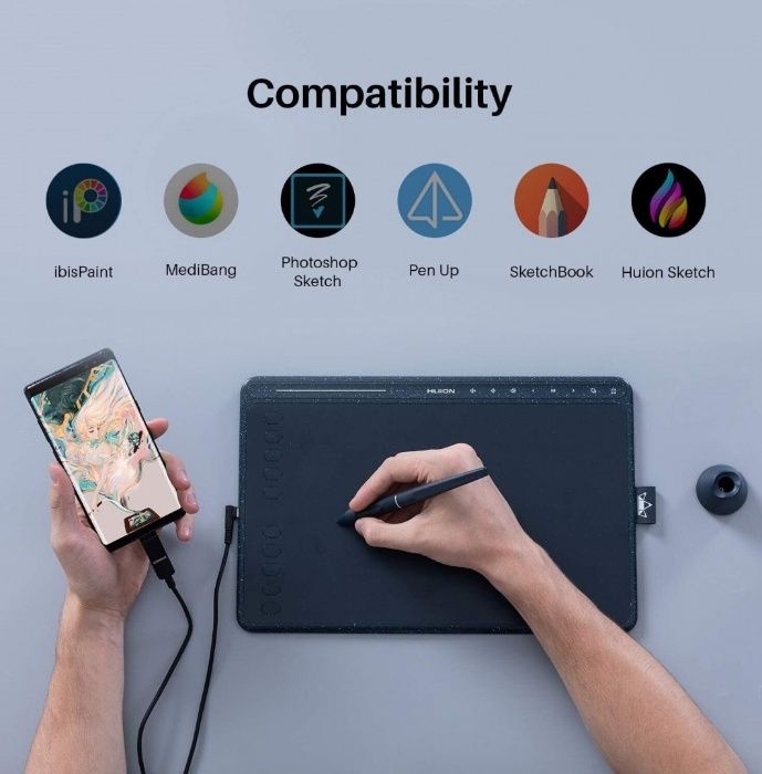 Новий Huion HS611 space grey/coral red/Starry blue Графічний планшет