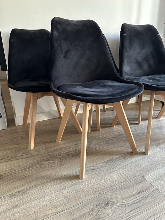 Czarne krzesła 6 sztuk