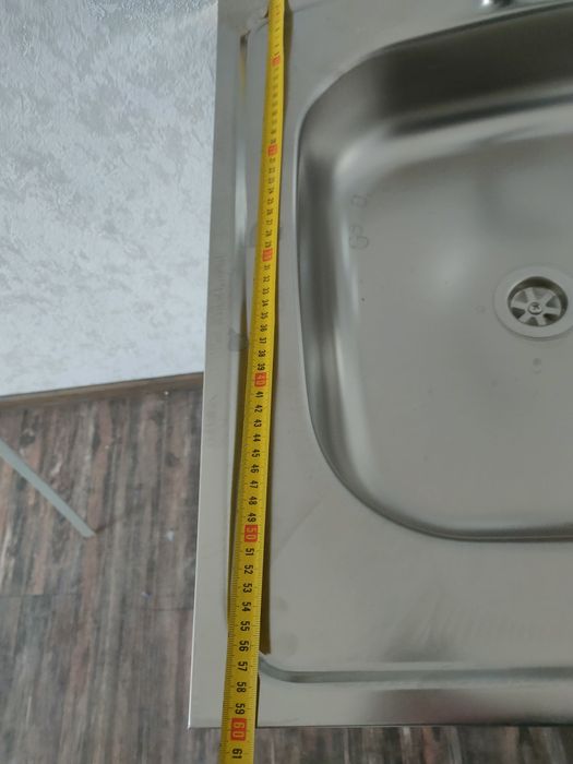 Кухонна тумба 60х60 з мийкою, сифоном та змішувачем з шлангами