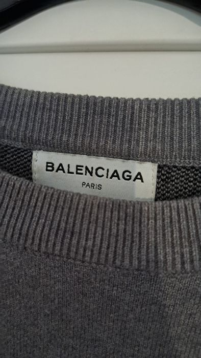 Balenciaga Allover Logo Intarsia Knit Sweater rozmiar M.