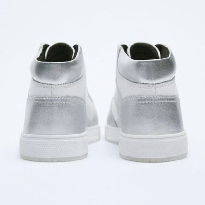 Сріблясто-білі хайтопи / кросівки Zara, 37 розмір