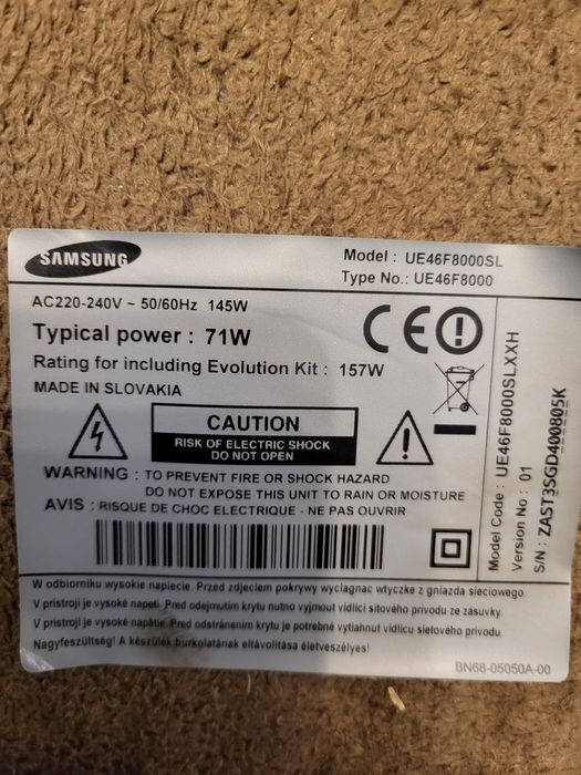 Głośniki telewizora Samsung UE46F8000SL