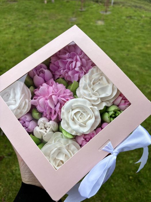 Зефірні квіти букети коробки