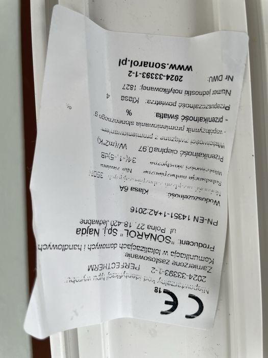 Okna nowe 1780mm:450mm