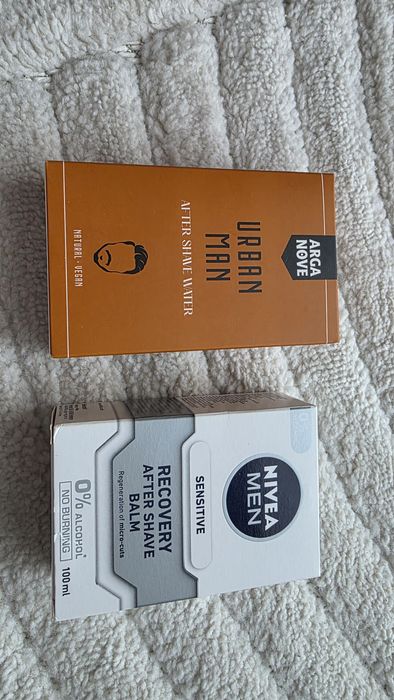 Wody po goleniu Arganove Urban Man i Nivea Men