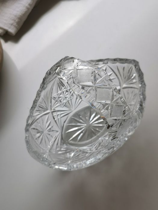 Kryształowy koszyk PRL kryształ vintage