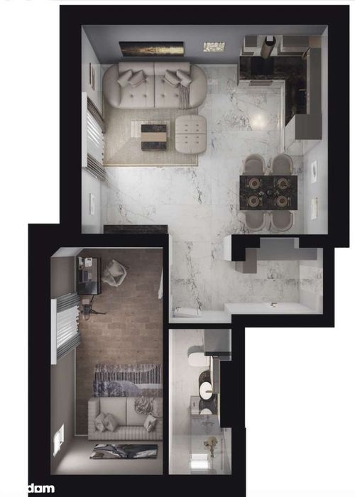 Wyjątkowy apartament w Centrum Lubina Loftowy klimat - 46,28 m2