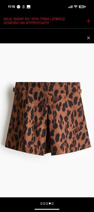 Szorty leopard wzór print zwierzęcy H&M nowe