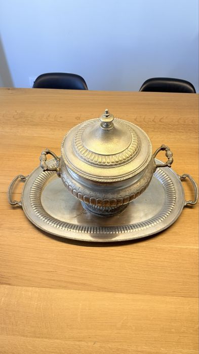 Conjunto Terrina e Salva Grande "Topázio" Casquinha (Vintage)