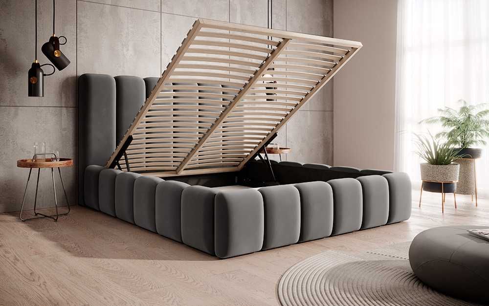 Łóżka tapicerowane JUSTI DARMOWA DOSTAWA z pojemnikiem na pościel