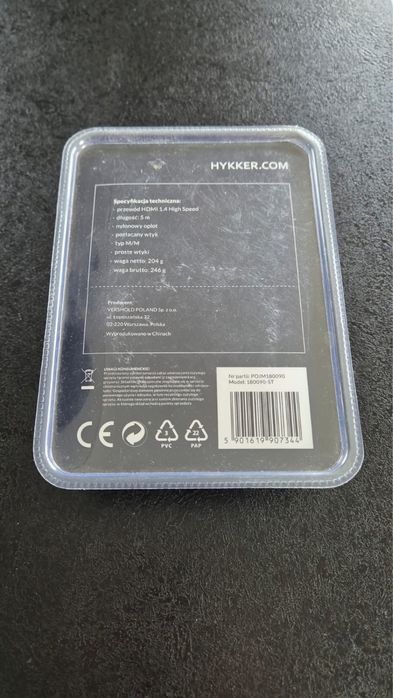 Kabel HDMI 5m HYKKER wtyk prosty